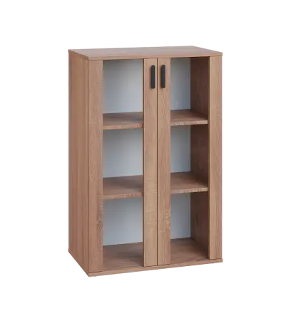 LN 3 - 7S kancelářská skříň, 2-dveřová, prosklená, 1107x720x400, dub bardolino